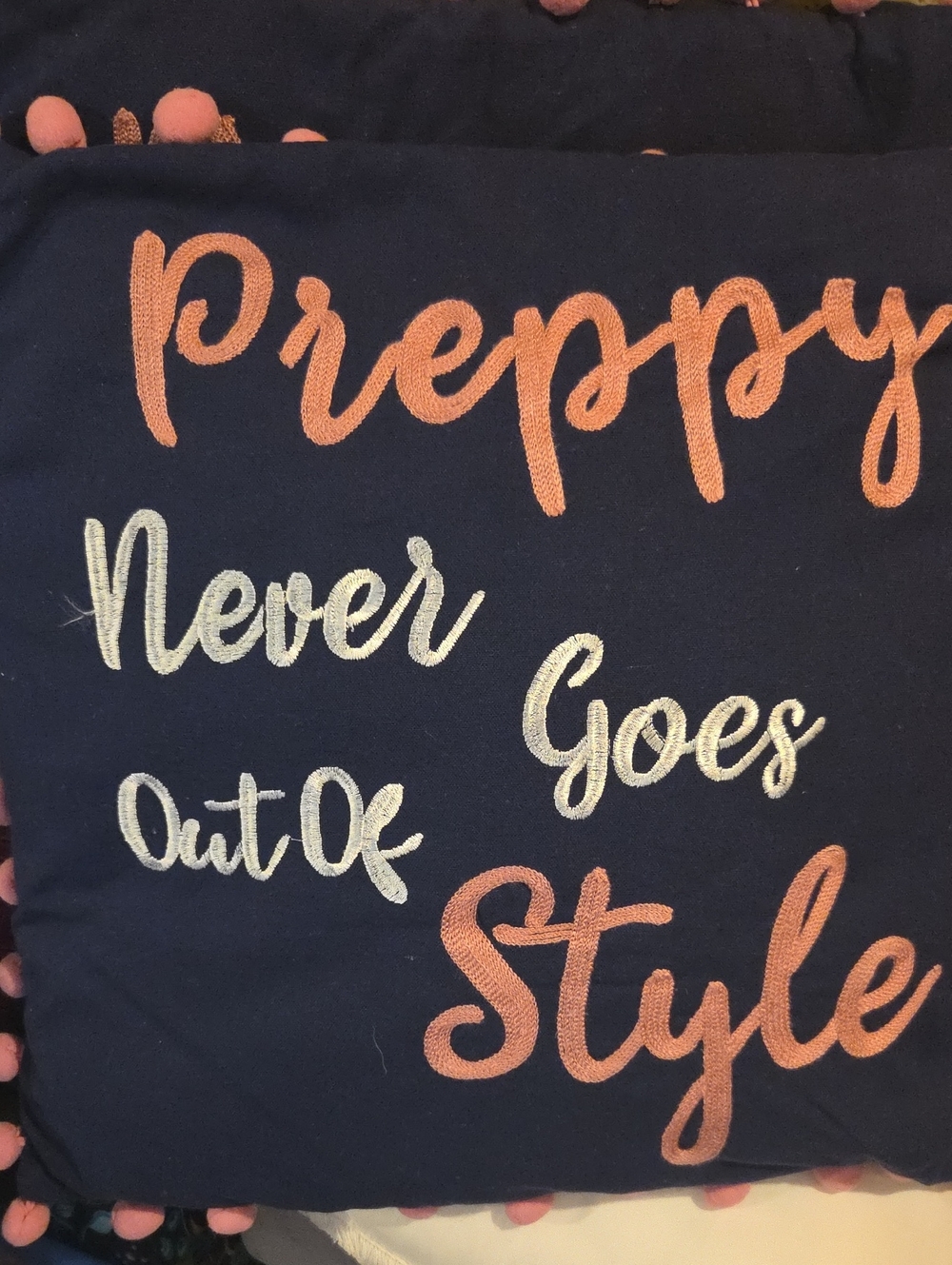 'Preppy Never Goes Out Of Style' Graphic Throw Pillows